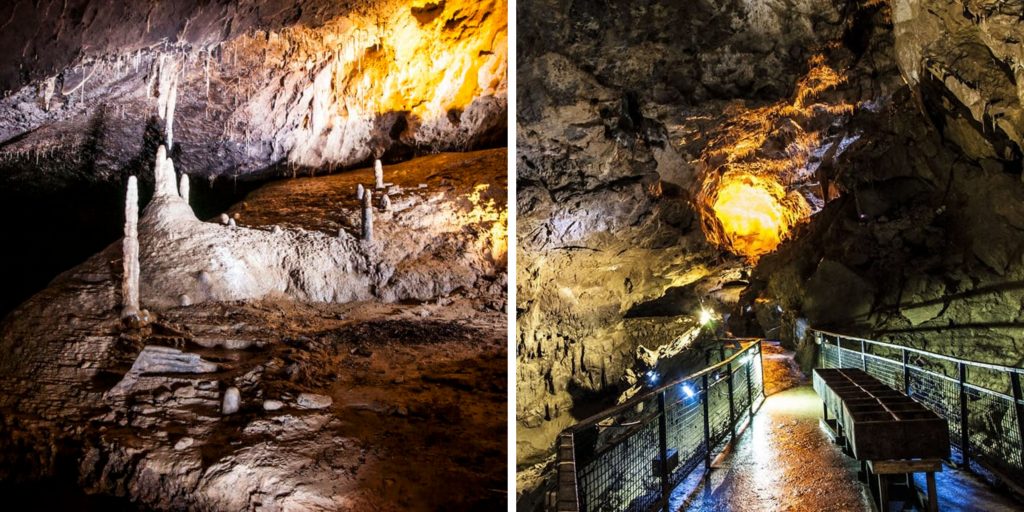 2 pictures of cave interior