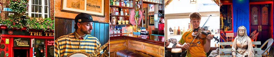 Collage of pub-related images