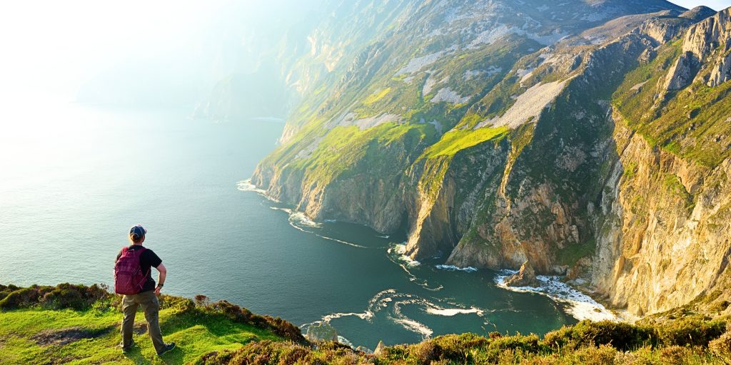 Man overlooking the cliffs