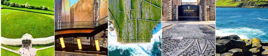 Collage of tourist attractions in Ireland