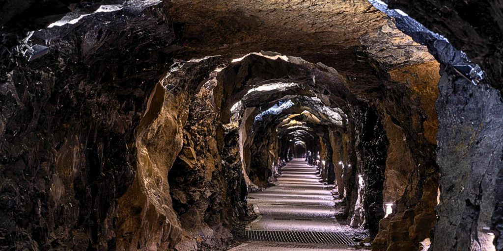Underground cave tunnel